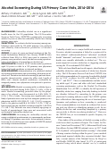 Cover page: Alcohol Screening During US Primary Care Visits, 2014–2016