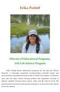 Cover page of Erika Perloff: Director of Educational Programs, Life Lab Science Program