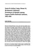 Cover page: Santa Fe Indian Camp, House 21, Richmond, California: Persistence of Identity among Laguna Pueblo Railroad Laborers, 1945–1982