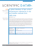 Cover page: A global database of lake surface temperatures collected by in situ and satellite methods from 1985–2009