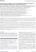 Cover page: Development and Validation of a Novel Placental DNA Methylation Biomarker of Maternal Smoking during Pregnancy in the ECHO Program