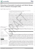 Cover page: Innovations in Sustainable Groundwater and Salinity Management in California’s San Joaquin Valley