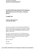 Cover page: TravInfo Field Operational Test Evaluation: Information Service Providers Customer Survey