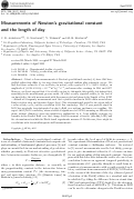 Cover page: Measurements of Newton's gravitational constant and the length of day
