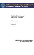 Cover page: Multilivel Methods of Statistical Analysis