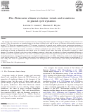 Cover page: Plio–Pleistocene climate evolution: trends and transitions in glacial cycle dynamics