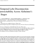 Cover page: Medial Temporal Lobe Disconnection and Hyperexcitability Across Alzheimer’s Disease Stages