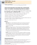 Cover page: Clinical and evoked pain, personality traits, and emotional states: Can familial confounding explain the associations?