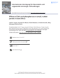 Cover page: Effects of fish and phosphorus on small, turbid ponds in East Africa