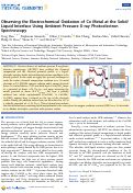 Cover page: Observing the Electrochemical Oxidation of Co Metal at the Solid/Liquid Interface Using Ambient Pressure X‑ray Photoelectron Spectroscopy