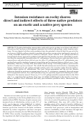 Cover page: Invasion resistance on rocky shores: direct and indirect effects of three native predators on an exotic and a native prey species