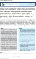 Cover page: Refining genetic boundaries for Agassiz’s desert tortoise (Gopherus agassizii) in the western Sonoran Desert: the influence of the Coachella Valley on gene flow among populations in southern California