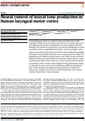 Cover page: Neural control of lexical tone production in human laryngeal motor cortex.