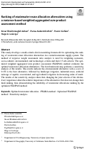 Cover page: Ranking of wastewater reuse allocation alternatives using a variance-based weighted aggregated sum product assessment method