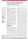 Cover page: When does adoption of health information technology by physician practices lead to use by physicians within the practice?