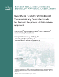 Cover page: Quantifying Flexibility of Residential Thermostatically Controlled Loads for Demand Response: A Data-driven Approach