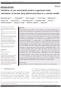 Cover page: Inhibition of yes-associated protein suppresses brain metastasis of human lung adenocarcinoma in a murine model.