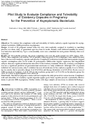 Cover page: Pilot Study to Evaluate Compliance and Tolerability of Cranberry Capsules in Pregnancy for the Prevention of Asymptomatic Bacteriuria