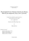 Cover page: Wavelength-Selective Photonic Switches for Energy Efficient Reconfigurable Data Center Networks