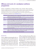 Cover page: Efficacy and costs of a workplace wellness programme