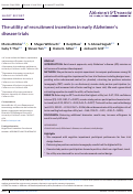 Cover page: The utility of recruitment incentives in early Alzheimers disease trials.