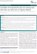 Cover page: Correlates of unprotected anal sex among men who have sex with men in Tijuana, Mexico