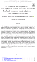 Cover page: The relativistic Euler equations with a physical vacuum boundary: Hadamard local well-posedness, rough solutions, and continuation criterion