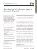 Cover page: Health impact of self-help groups scaled-up statewide in Bihar, India