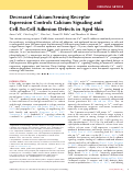 Cover page: Decreased Calcium-Sensing Receptor Expression Controls Calcium Signaling and Cell-To-Cell Adhesion Defects in Aged Skin