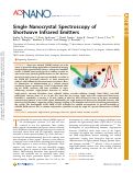 Cover page: Single Nanocrystal Spectroscopy of Shortwave Infrared Emitters