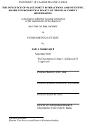 Cover page: The Influence of Plant-Insect Interactions and Incentive-Based Environmental Policy on Tropical Forest Restoration