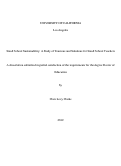 Cover page: Small School Sustainability: A Study of Tensions and Solutions for Small School Teachers