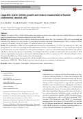 Cover page: Lipophilic statins inhibit growth and reduce invasiveness of human endometrial stromal cells