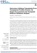 Cover page: Outcomes of Kidney Transplants From Toxoplasma-Positive Donors: An Organ Procurement and Transplant Network Database Analysis.