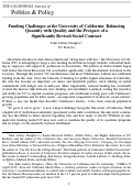 Cover page: Funding Challenges at the University of California: Balancing Quantity with Quality and the Prospect of a Significantly Revised Social Contract