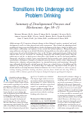 Cover page: Transitions into underage and problem drinking: summary of developmental processes and mechanisms: ages 10-15.