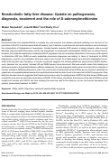 Cover page: Nonalcoholic fatty liver disease: Update on pathogenesis, diagnosis, treatment and the role of S-adenosylmethionine