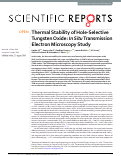 Cover page: Thermal Stability of Hole-Selective Tungsten Oxide: In Situ Transmission Electron Microscopy Study