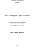 Cover page: Spectral Gap Rigidity and Unique Prime Decomposition