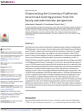 Cover page: Characterizing the University of California's tenure-track teaching position from the faculty and administrator perspectives.