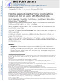 Cover page: Predicting response to cognitive training for schizophrenia using results from two studies with different outcomes