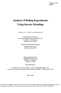 Cover page: Analysis of boiling experiment using inverse modeling