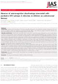 Cover page: Absence of neurocognitive disadvantage associated with paediatric HIV subtype A infection in children on antiretroviral therapy