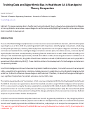 Cover page of Training Data and Algorithmic Bias in Healthcare AI: A Standpoint Theory Perspective&nbsp;