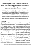 Cover page: Minimizing Staleness and Communication Overhead in Distributed SGD for Collaborative Filtering