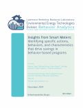 Cover page: Insights from Smart Meters: Identifying Specific Actions, Behaviors and Characteristics that drive savings in Behavior-Based Programs: