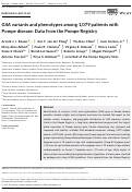 Cover page: GAA variants and phenotypes among 1,079 patients with Pompe disease: Data from the Pompe Registry