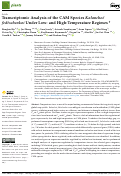 Cover page: Transcriptomic Analysis of the CAM Species Kalanchoë fedtschenkoi Under Low- and High-Temperature Regimes.