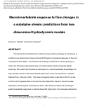 Cover page: MACROINVERTEBRATE RESPONSE TO FLOW CHANGES IN A SUBALPINE STREAM: PREDICTIONS FROM TWO-DIMENSIONAL HYDRODYNAMIC MODELS