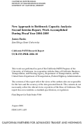 Cover page: New Approach to Bottleneck Capacity Analysis: Second Interim Report, Work Accomplished During Fiscal Year 2004-2005